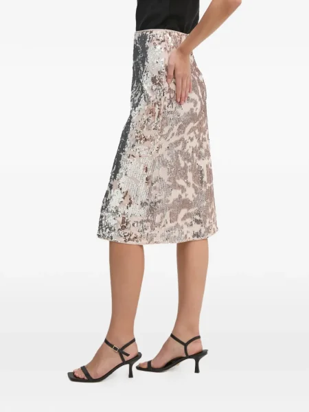 Fustă midi Oui cu paiete până la genunchi