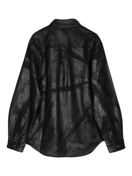 Raštuotas džinsinė striukė Helmut Lang juoda