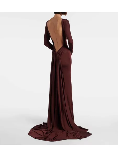 Rochie David Koma din jerseu bordo
