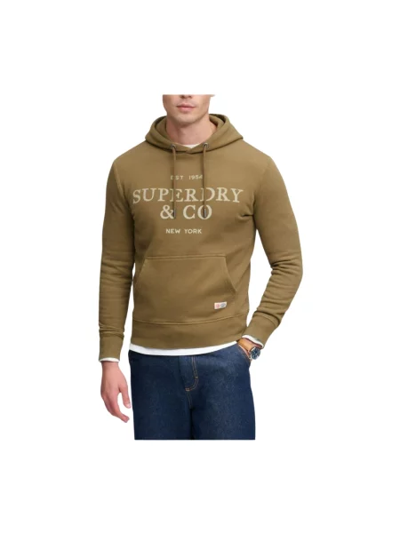 Bluza z kapturem Superdry z kapturem brązowa