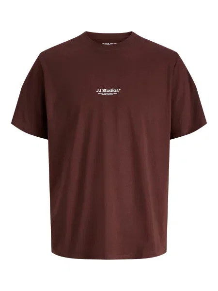 JACK & JONES Tricou JJESoho ciocolatiu alb