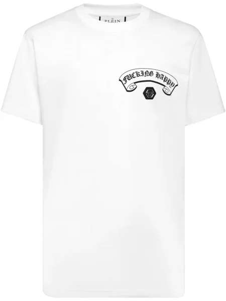 Tricou Philipp Plein cu imagine alb