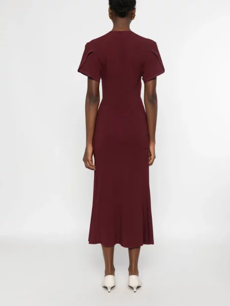Midi ruha Victoria Beckham piros