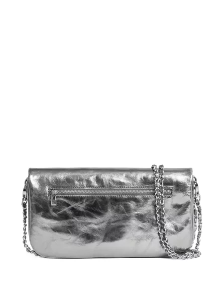 Kožna clutch torbica Zadig&voltaire siva