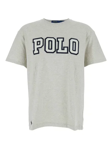 Lněné pruhované tričko Polo Ralph Lauren šedé