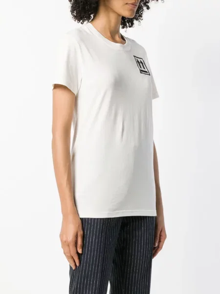 Tricou Off-white cu broderie alb
