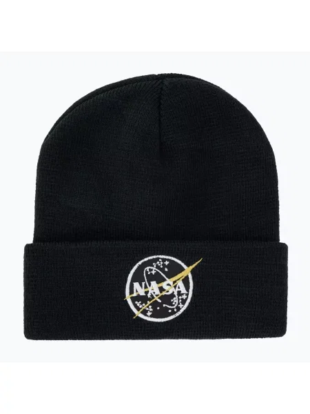 Alpha Industries Čepice Nasa Beanie Černá bílý