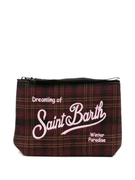 Καρό clutch Mc2 Saint Barth με κέντημα κόκκινο