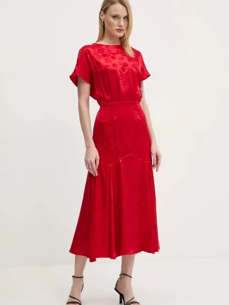 Never Fully Dressed rochie Erin rosu midi evazati