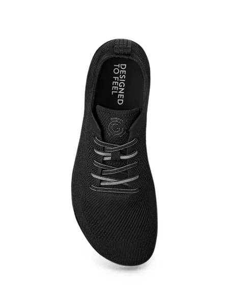 Πλεκτά sneakers Groundies με κορδόνια μαύρο