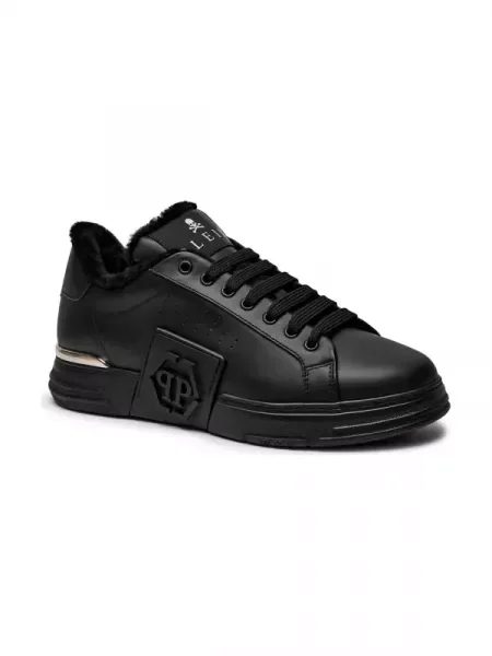 Philipp Plein De piele sneakers negru