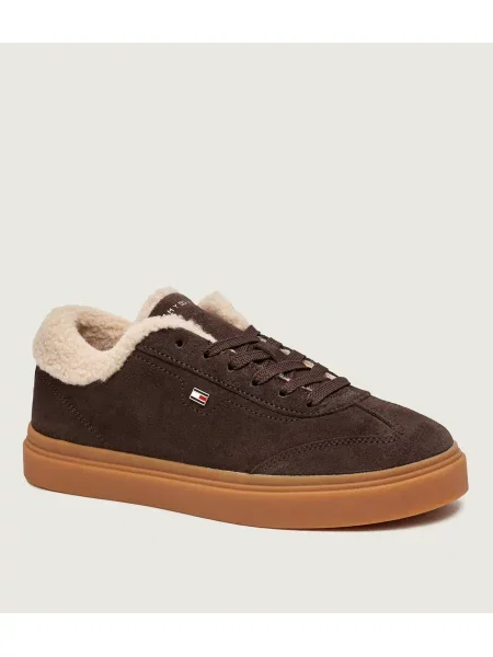 Tommy Hilfiger Sneakers Cupsole | shearling | piele întoarsă maro