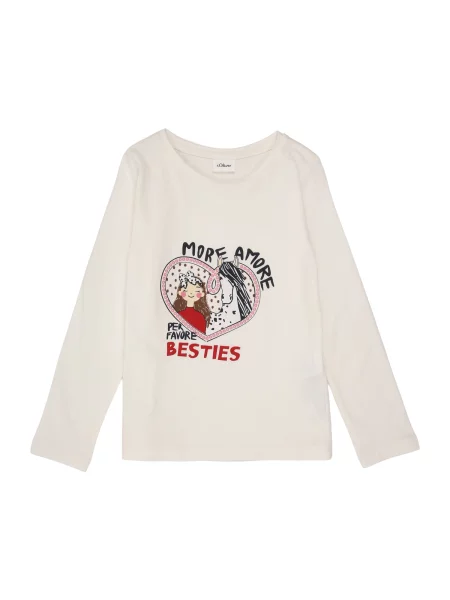 S.Oliver Tricou roz zmeură / roșu / negru / lână alb