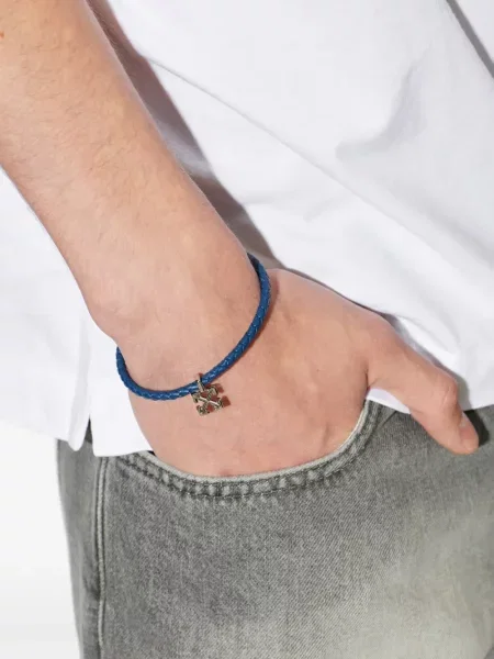Brăţară Off-white din piele țesută alb