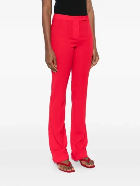 Pantaloni Patrizia Pepe din crep roșu
