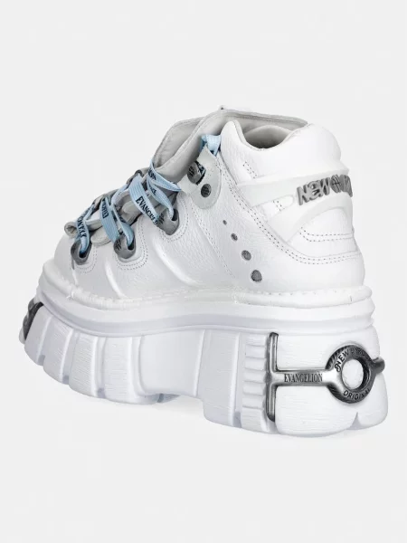 New Rock buty skórzane NAPA BLANCA + IMPERFECT TOWER BLANCO TORNILLOS białe