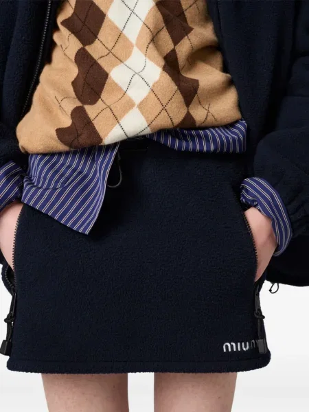 Fustă Miu Miu din fleece albastru