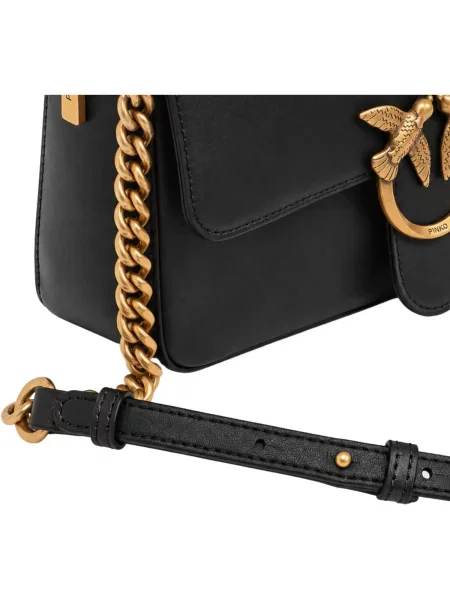Pinko crossbody kabelka dámska kožená čierna