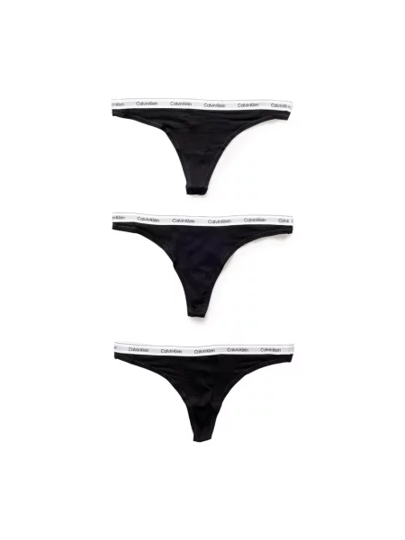 Stringi z elastycznym pasem w zestawie 3 szt. Calvin Klein czarne