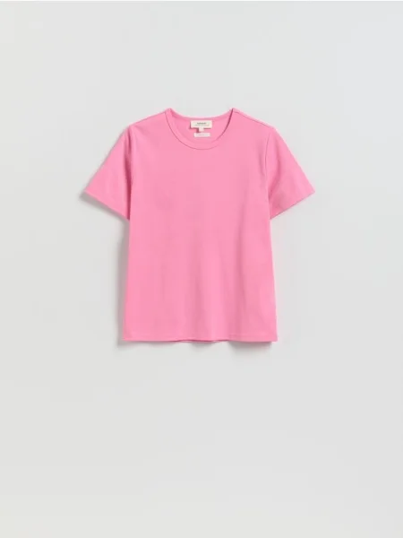 Reserved Tricou cu conținut ridicat de roz-aprins roz