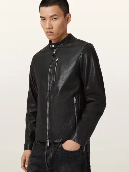 Шкіряна куртка Allsaints чорна