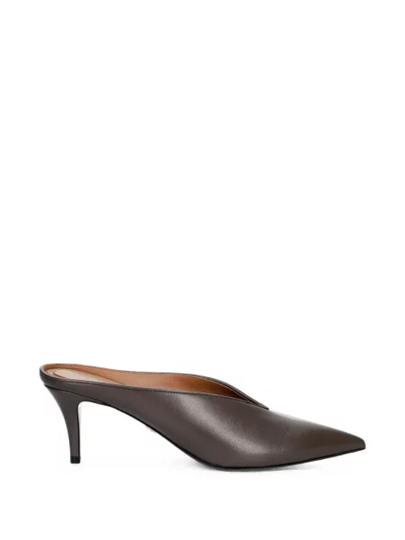 Papuci tip mules Stella Mccartney cu toc jos maro