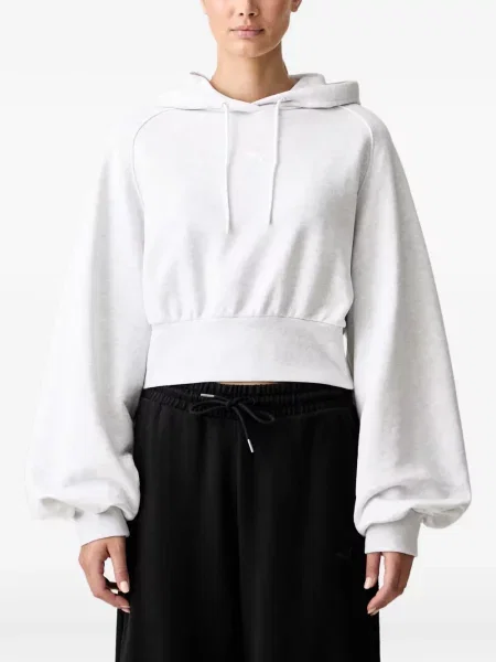 Lung hanorac cu glugă Puma cu broderie gri