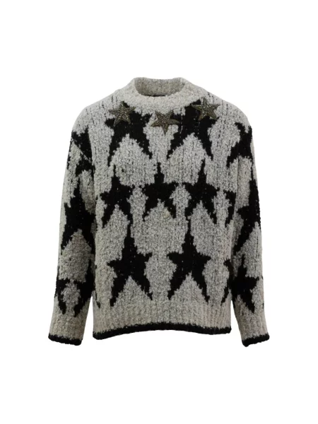 Dzianinowy sweter Brand Unique szary