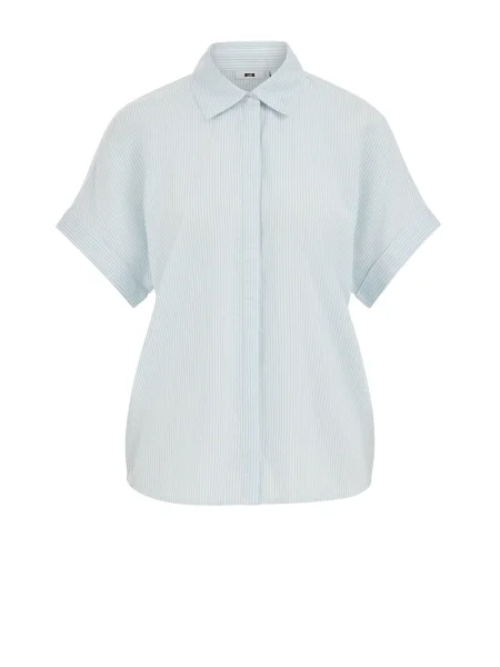 WE Fashion Bluză albastru deschis alb