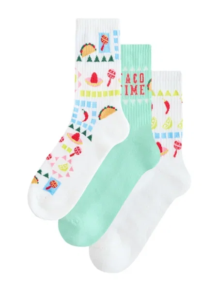 Next Șosete albastru pastel / verde mentă / roșu alb