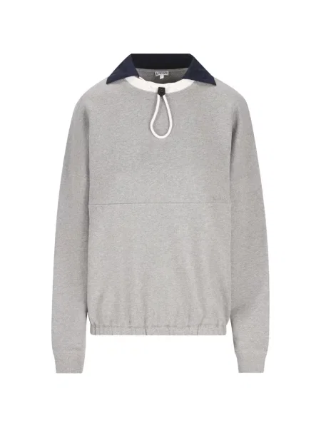 Gulerat pulover Loewe cu broderie cu cordon gri