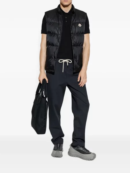 Tricou polo Moncler cu autograf negru