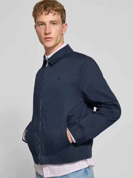 Kurtka o kroju regular fit z mieszanki bawełny Review granatowa