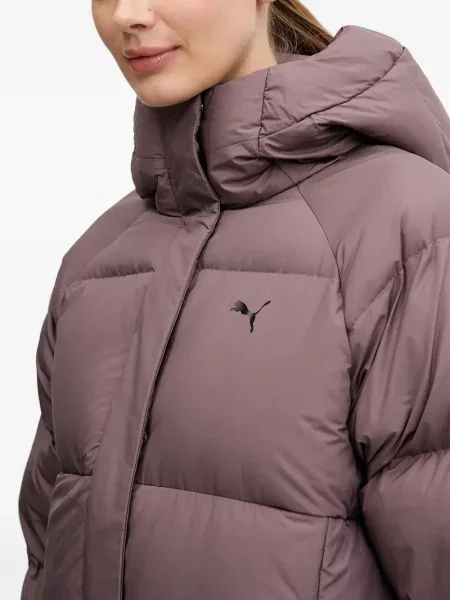 Geacă cu puf Puma cu glugă violet