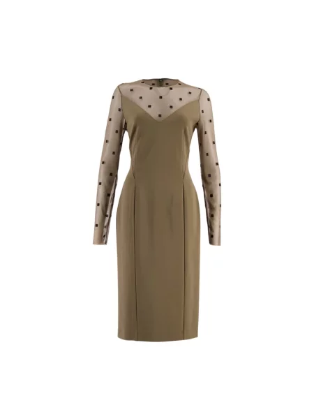 Sukienka midi Givenchy z dekoltem w serek zielona