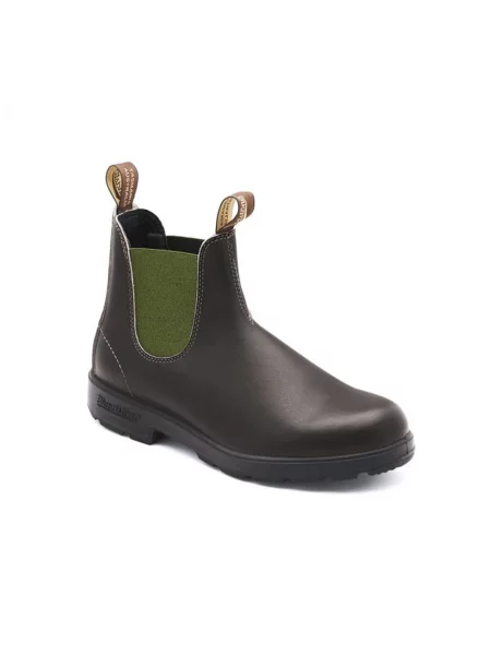 Sztyblety Blundstone skórzane z logo brązowe