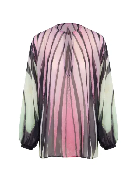 Bluză Roberto Cavalli cu imagine roz