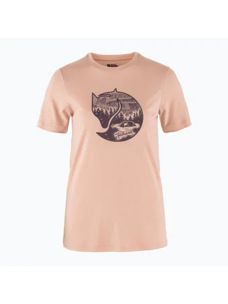 Tricou de trekking pentru femei Fjällräven Abisko Wool Fox chalk rose/ port roz