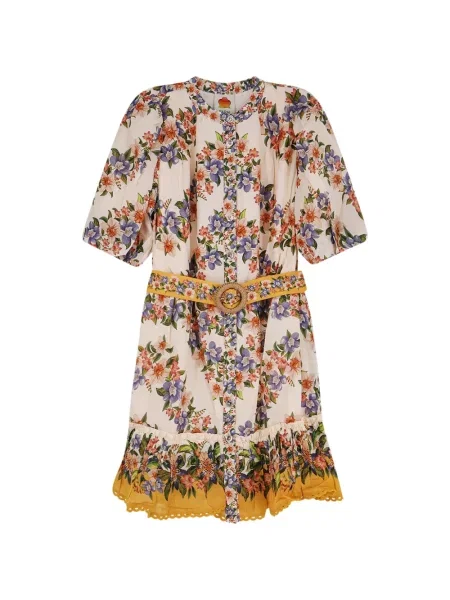 Rochie Farm Rio cu model floral cu imagine de costum maro