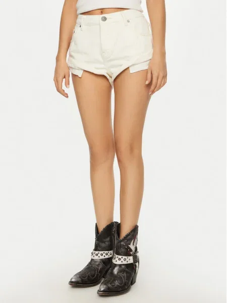 One Teaspoon Pantaloni scurți de blugi Bandits Écru