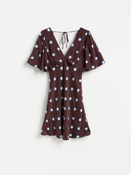 Reserved Rochie cu buline maro-închis maro