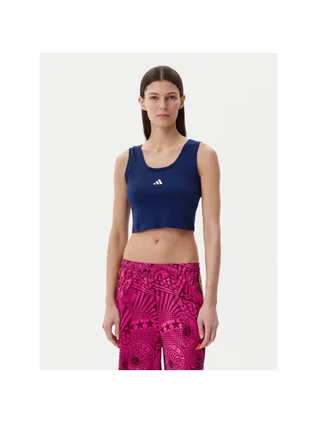 Adidas Τοπ Essentials Small Logo Σκούρο Slim Fit μπλε