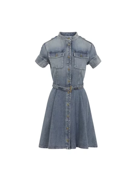 Mała sukienka jeansowa Alexander Mcqueen garniturowa mini niebieska