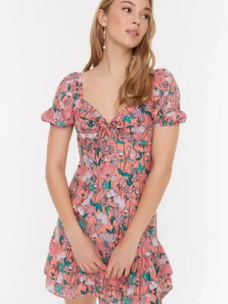Rochie mini Trendyol țesută roz