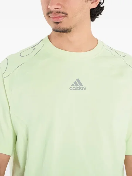 Бягане тениска Adidas с леопардов принт от джърси черно