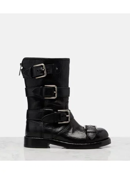 Botine Dolce&gabbana din piele biker negru