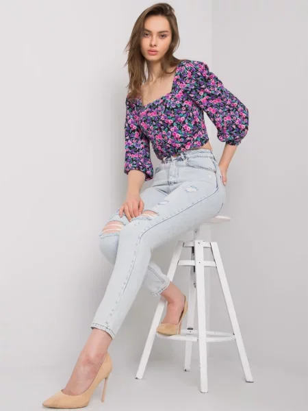 Pantaloni Fashionhunters albastru
