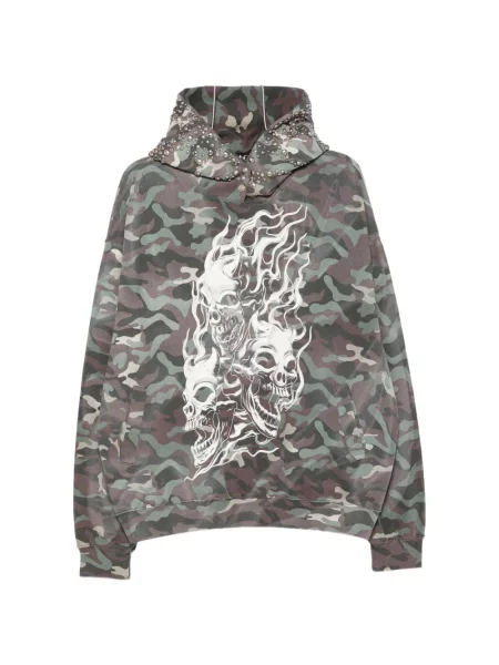 Hanorac cu glugă Thug Club cu imagine cu model camuflaj verde