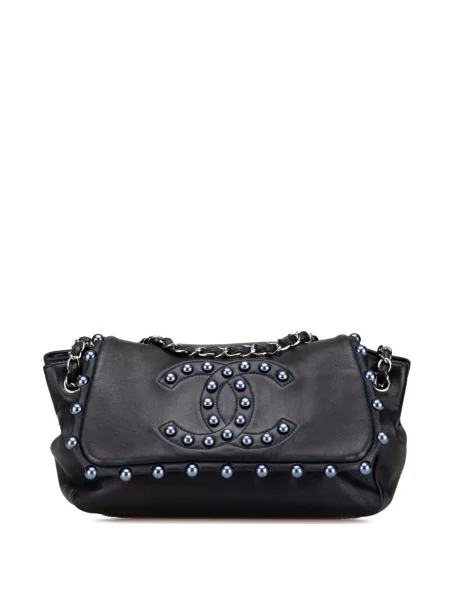 Kabelka Chanel Pre-owned s perlami modrá