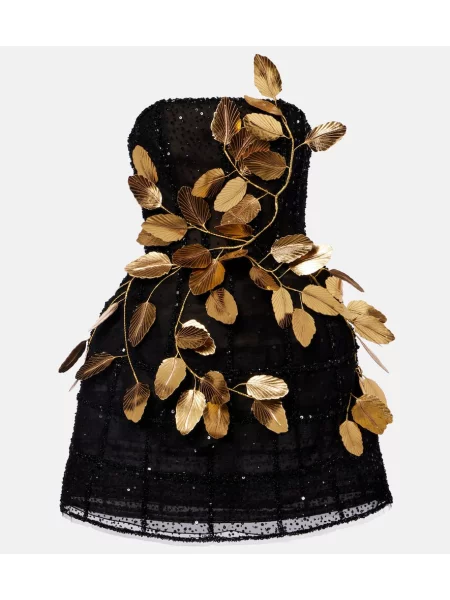 Obleka koktejl obleka Oscar De La Renta črna